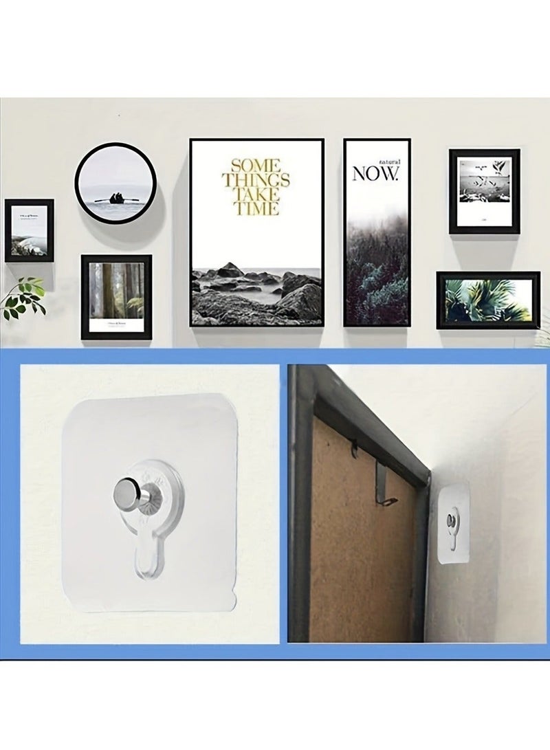 Sisily Heavy Duty Clear Adhesive Wall Hooks 12-Pack – Removable Waterproof Hangers for Bathroom Kitchen Décor - Image 2